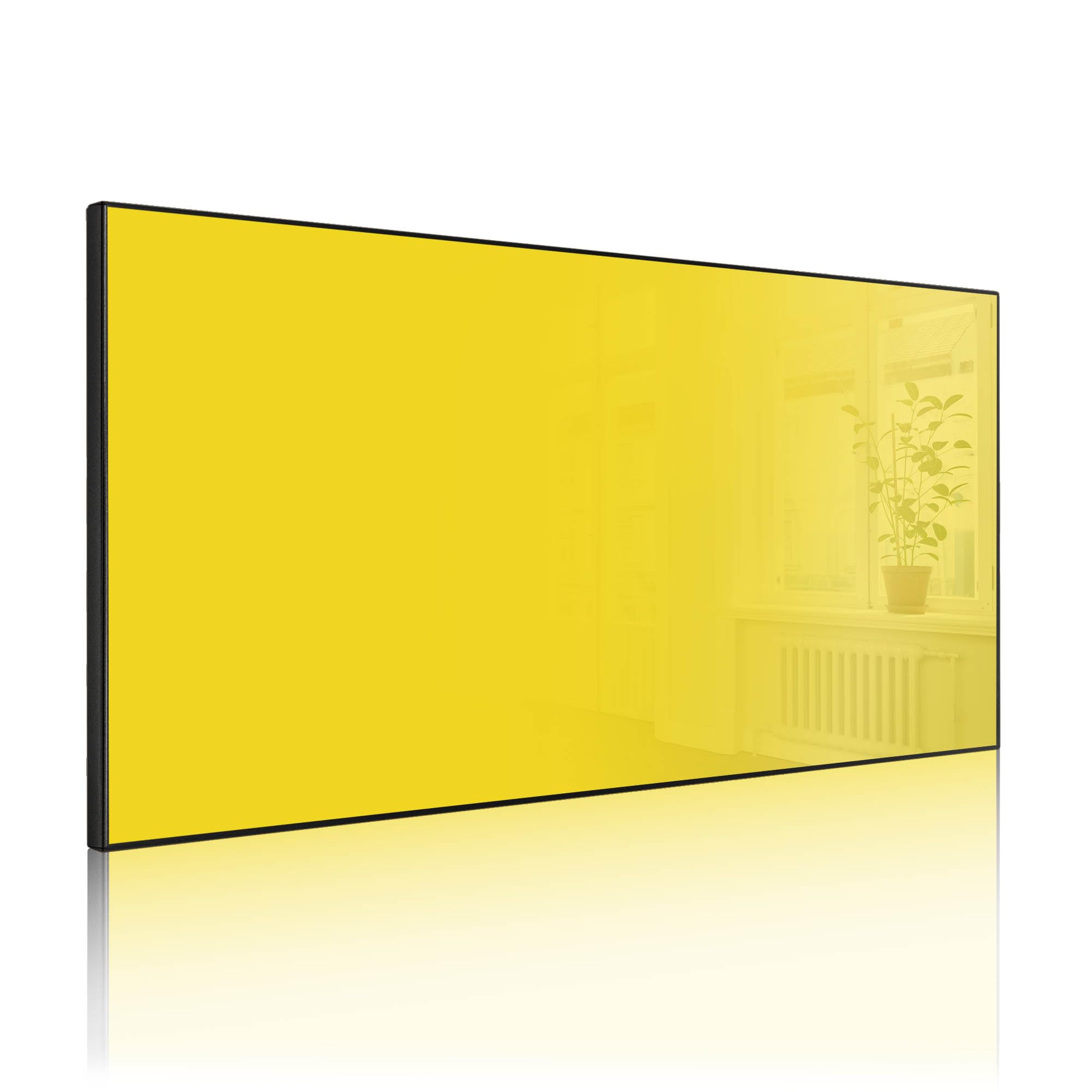 Banjado Magnettafel Metall 78x37cm Magnetwand Sonnengelb beschreibbar