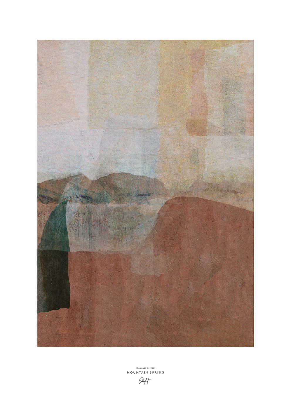 The Poster Club Art Prints Mountain Spring Kunstdruck 30x40 braun