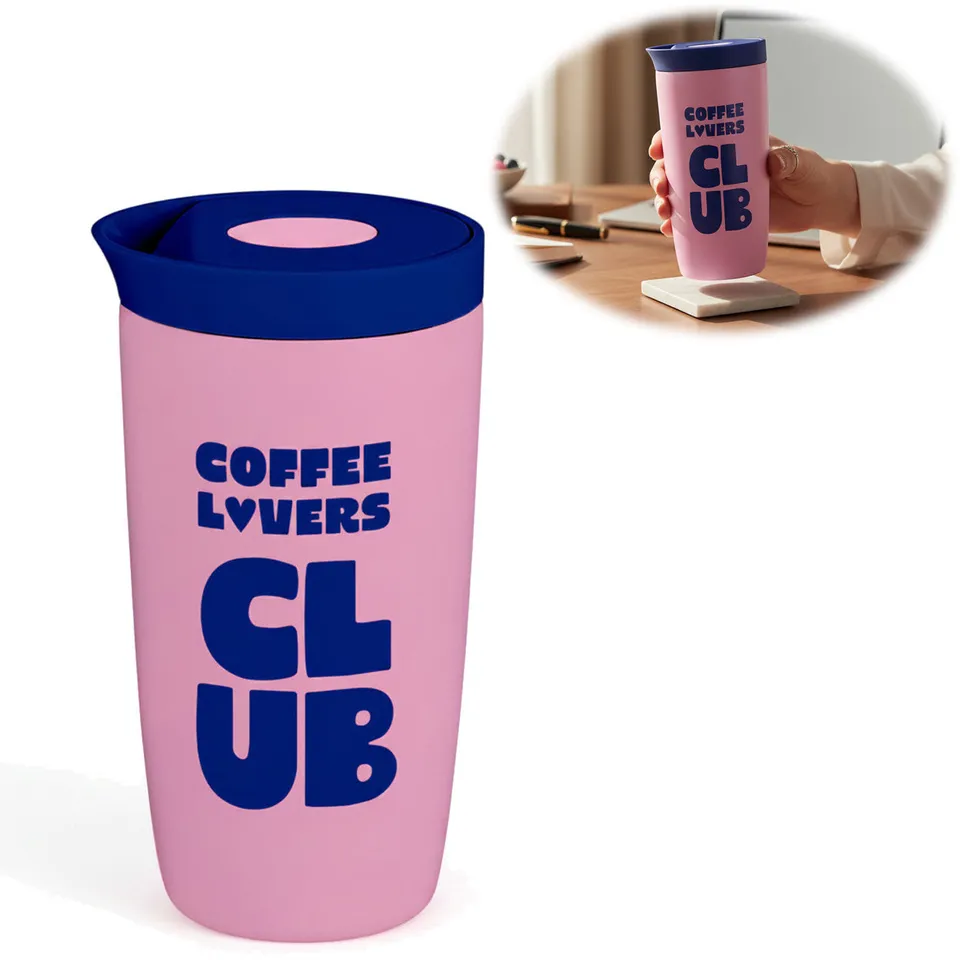Thermobecher Edelstahl 350ml Coffee Lovers Pink Auslaufsicher
