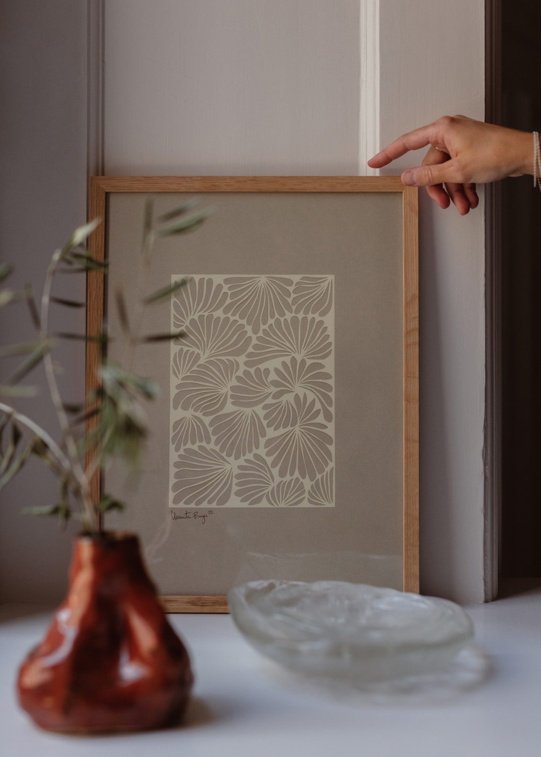 The Poster Club Flowers No 01 Poster 30x40 cm grau