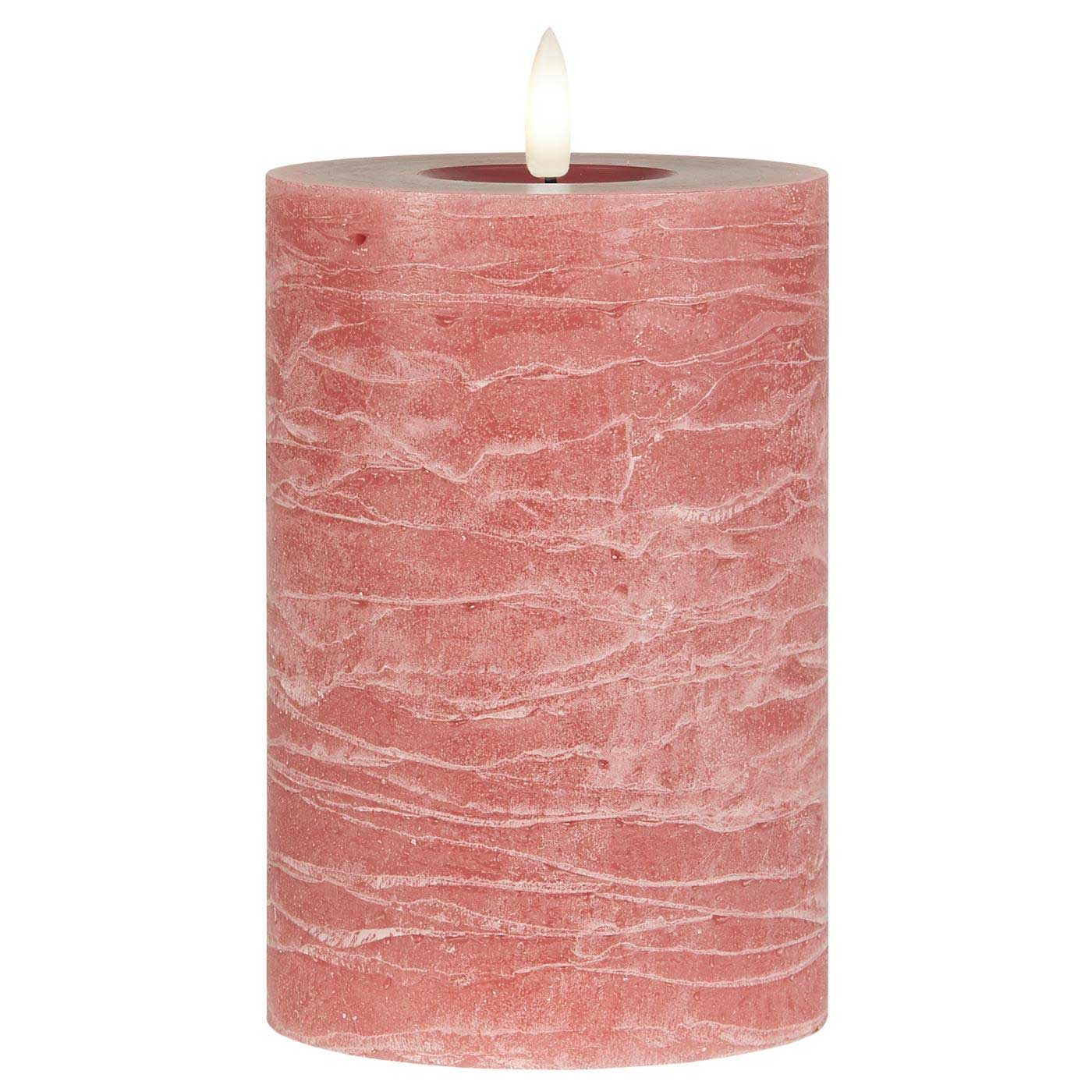 Ib Laursen Nyhavn LED Stumpenkerze rosa 15cm Echtwachs