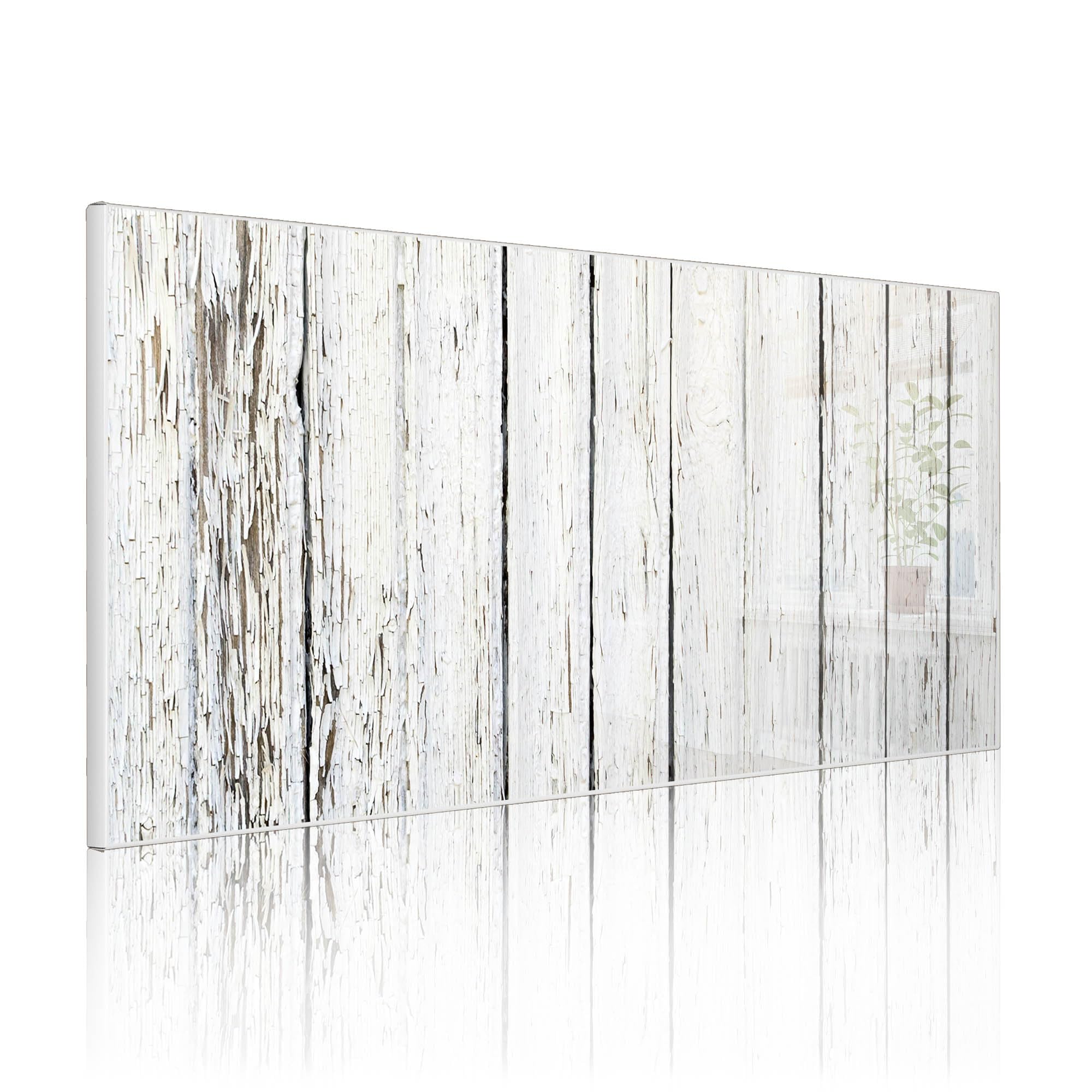Banjado Magnettafel Weißer Bretterzaun weiß 78x37cm beschreibbar