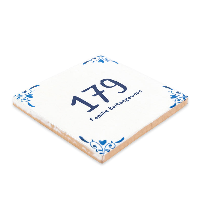 Storytiles Delft Blue A note to you Fliese 10x10 cm Hausnummer