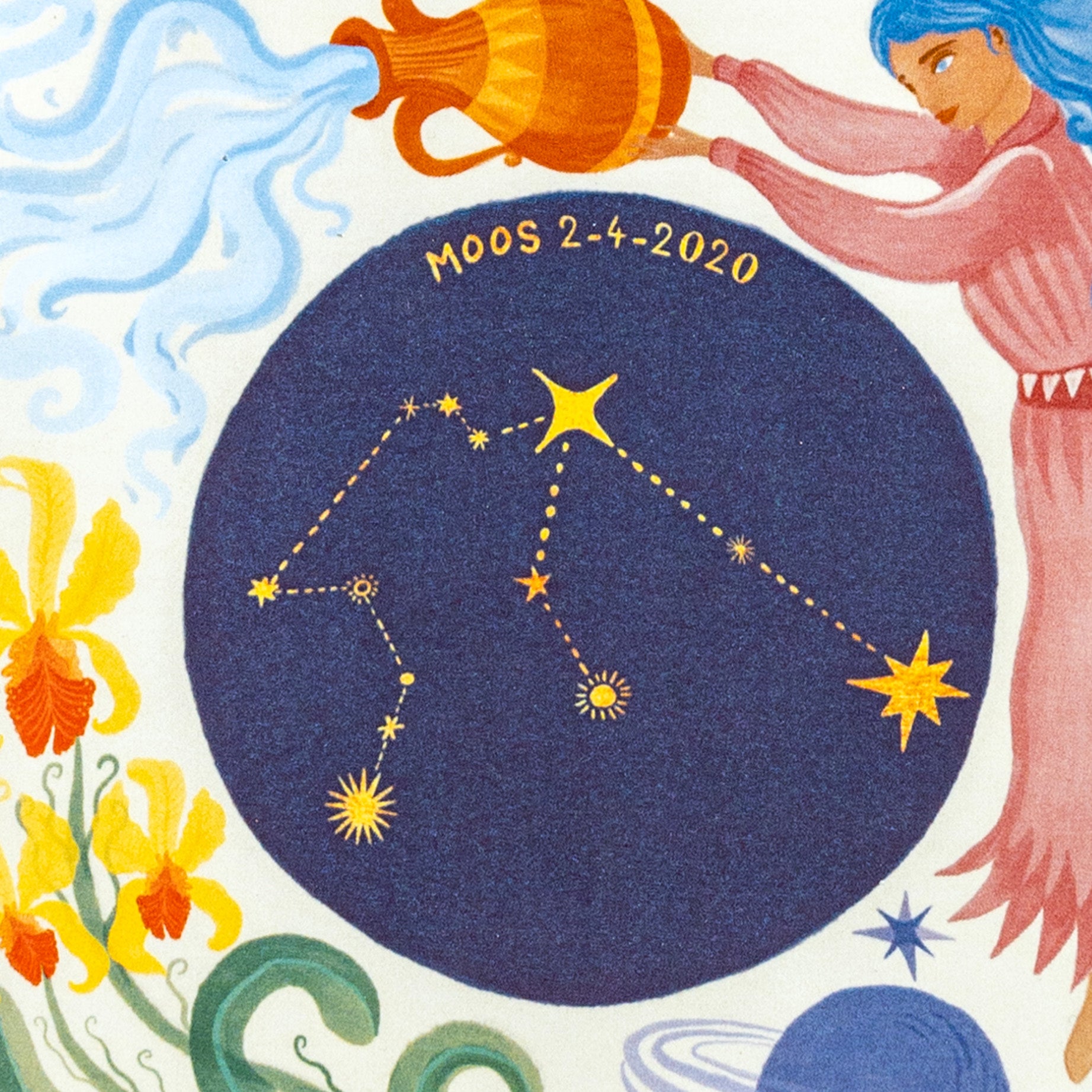 Storytiles Delft Blue Aquarius Wandfliese Sternzeichen Wassermann