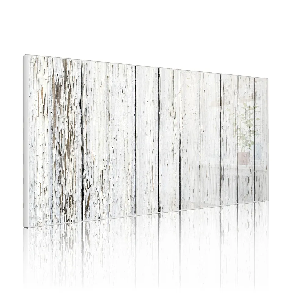 Banjado Magnettafel Weißer Bretterzaun weiß 78x37cm beschreibbar
