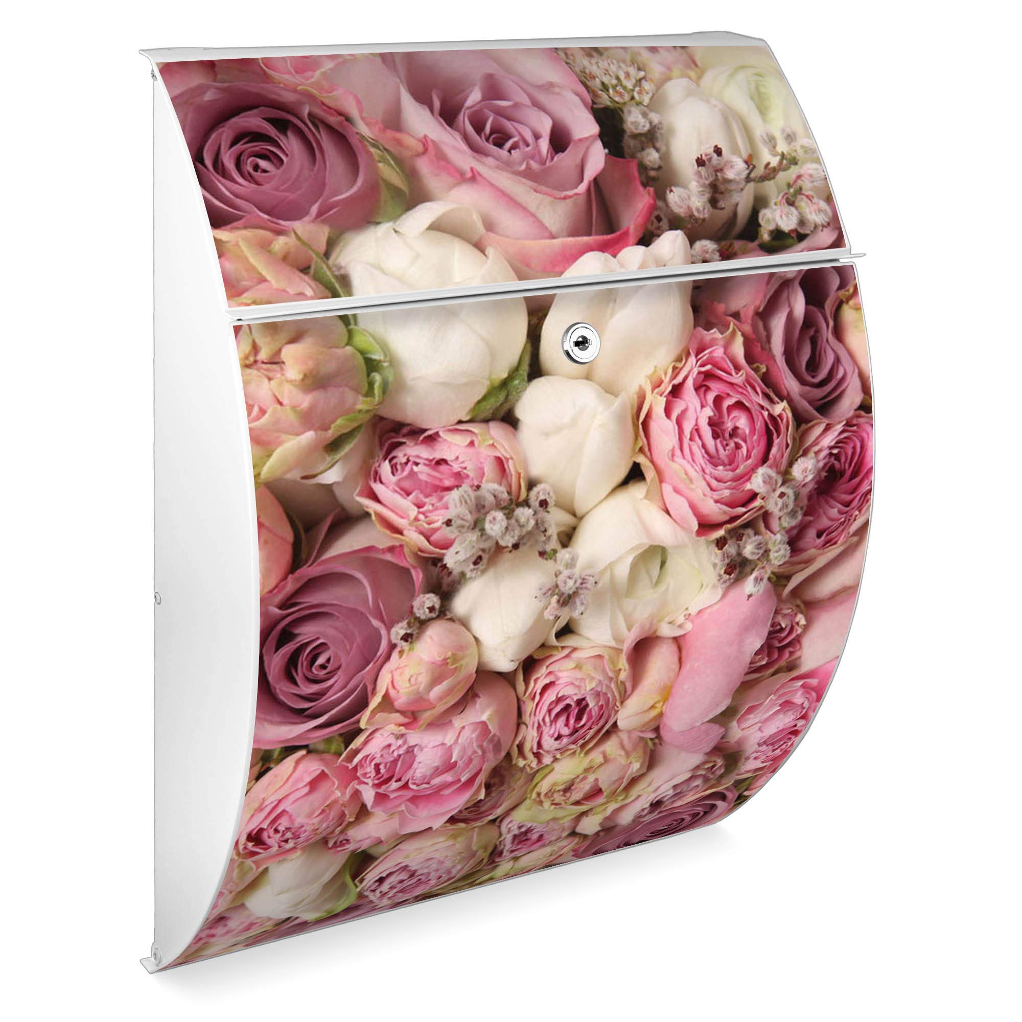Banjado Riviera 46x33,5x13cm Briefkasten Anthrazit Rosen A4
