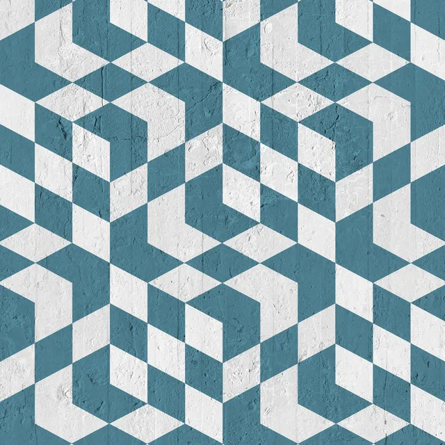 Mineheart Wallpaper Petroleum Geometric Cubes Tapete Petrol Rolle Würfel