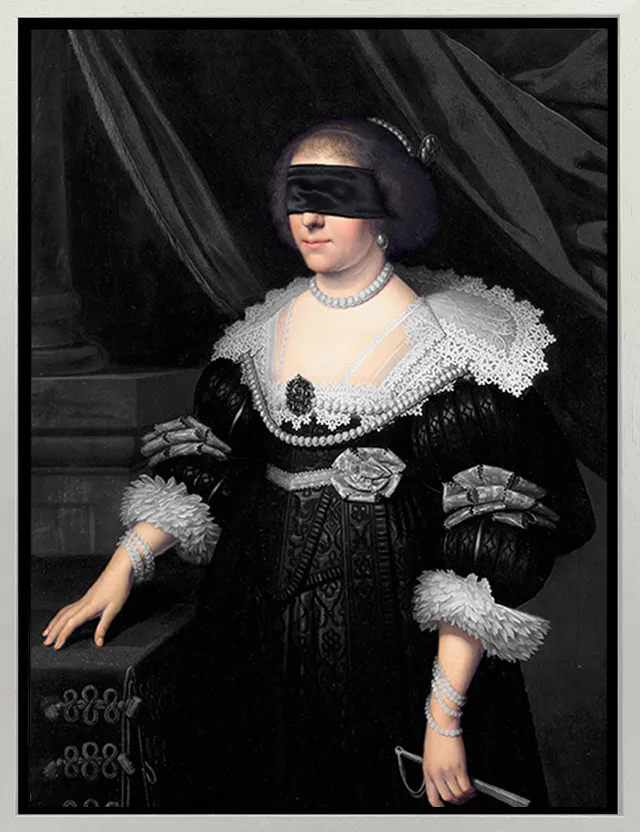 Mineheart Wall Art Blindfold 7 Leinwandbild 40x50cm Schwarz