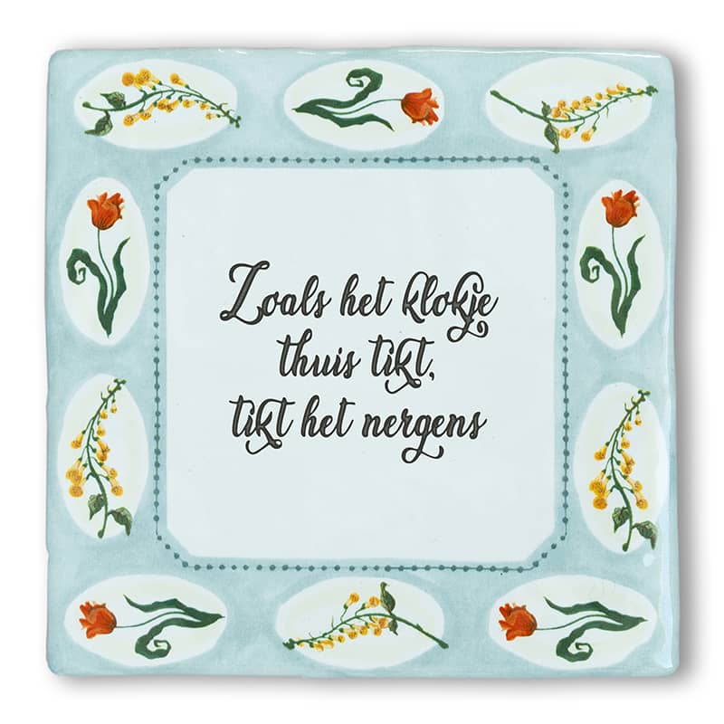 StoryTiles Delft Blue Garden Flowers Fliese 10x10 cm Text