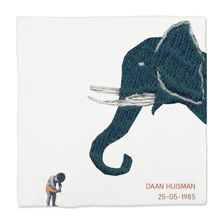Storytiles Delft Blue Zo groot als jij Elefant Baby Fliese S 10x10 cm