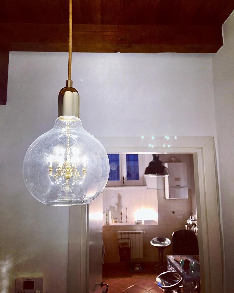 Mineheart King Edison Pendelleuchte Gold Glas