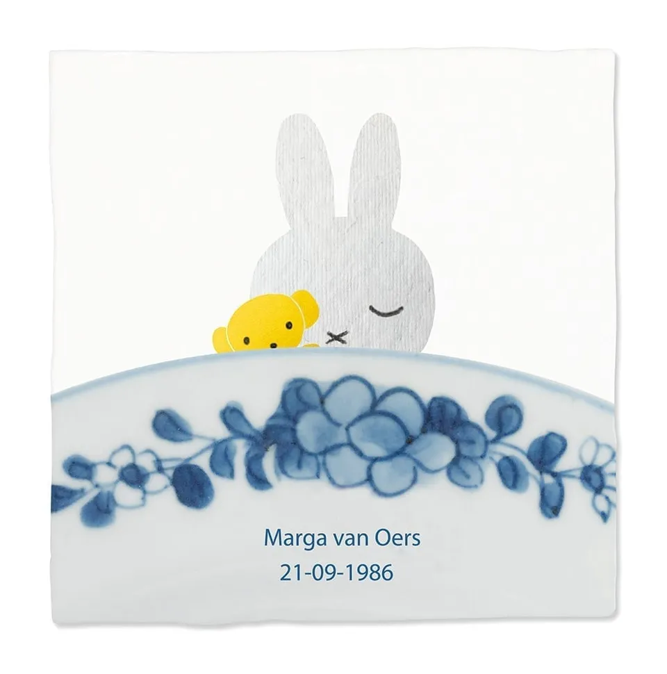 Storytiles Delft Blue nijntje gaat slapen Fliese 10x10 Baby