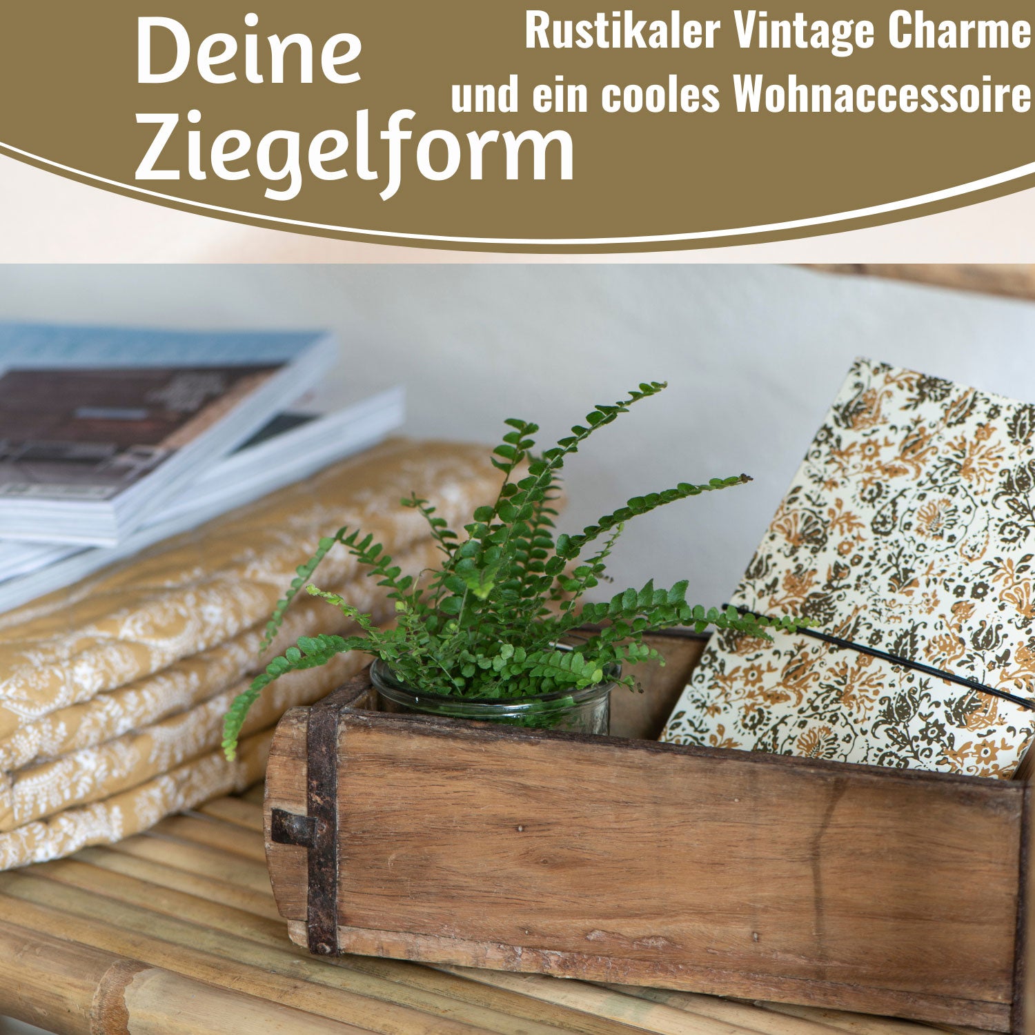 LS-LebenStil Möbel & Wohnen Ziegelform Holzbox braun 31x15cm