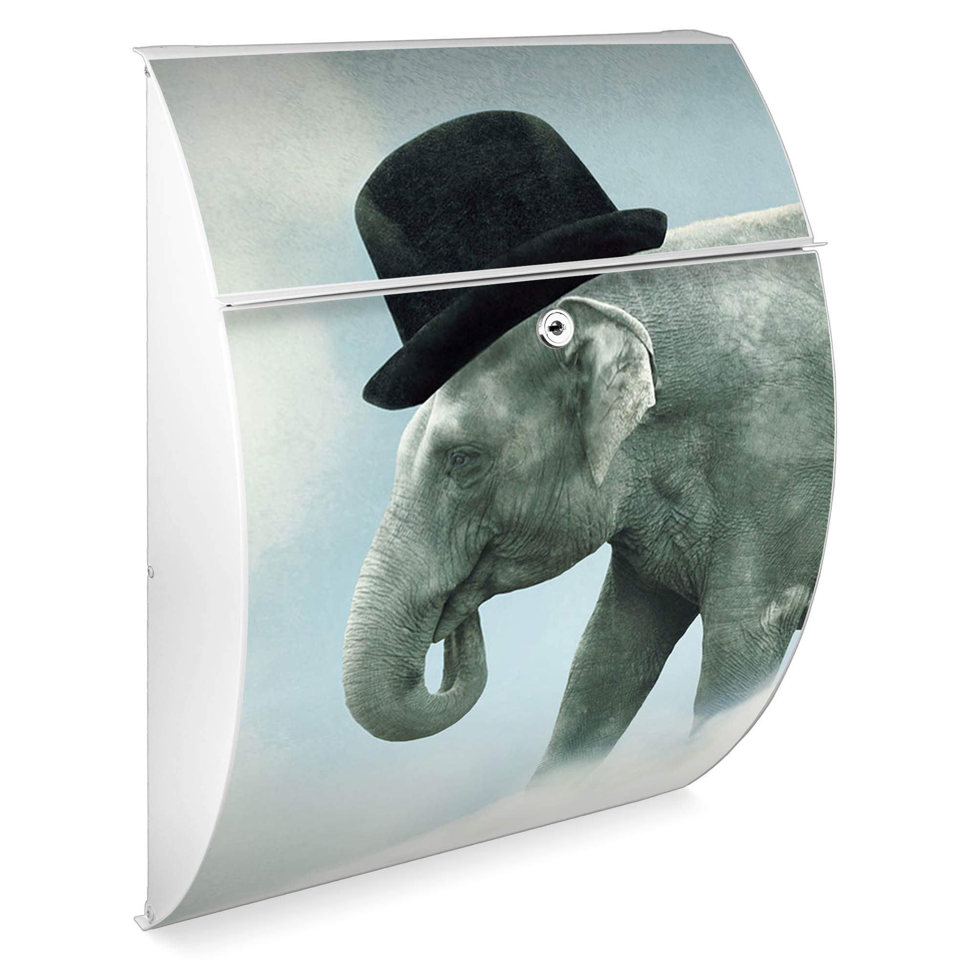 Banjado Briefkasten Riviera 46x33,5x13cm Elefant Möwe Anthrazit