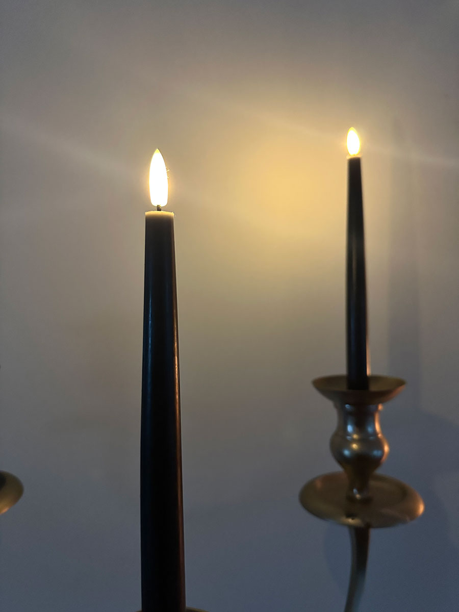 LS-LebenStil Ribe LED Stabkerzen Schwarz 26cm 4er Set