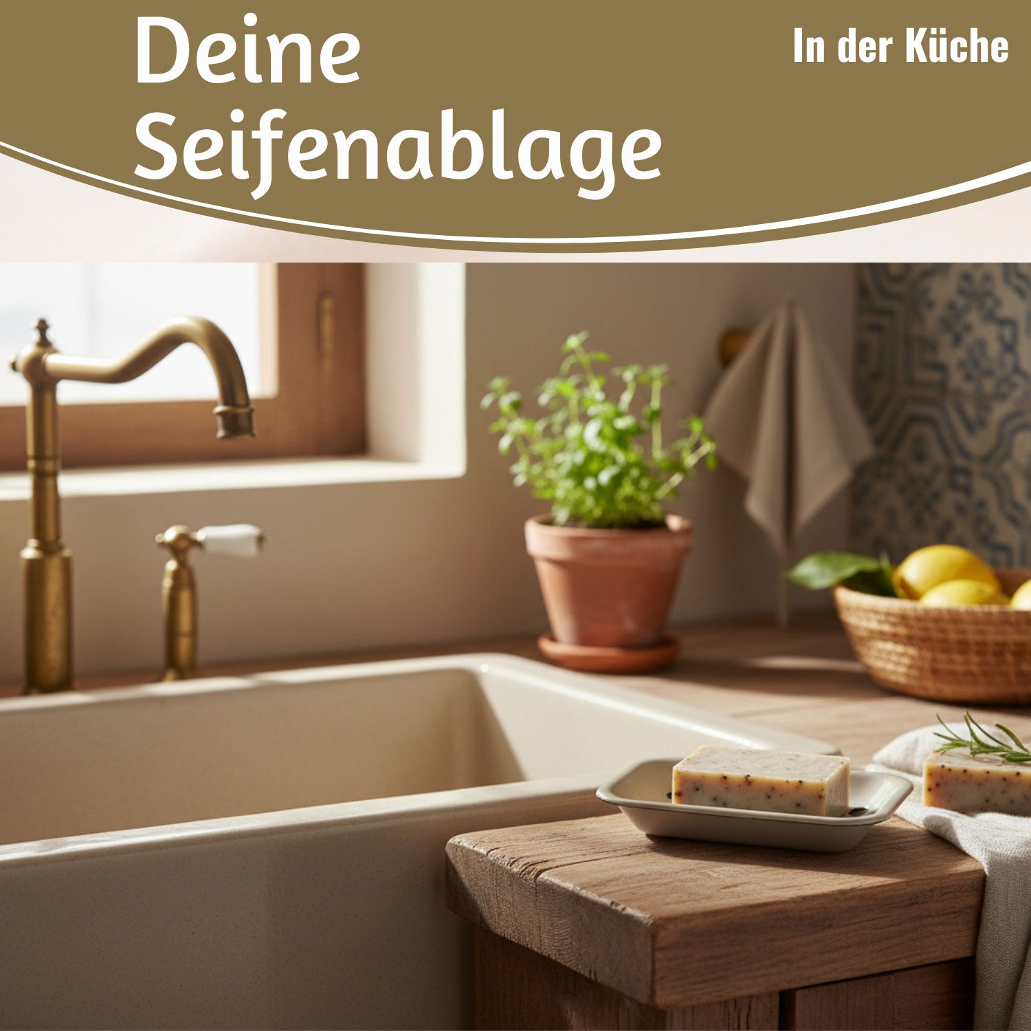 Ib Laursen Altum Seifenschale Emaille beige 15cm mit Ablauf 2-tlg