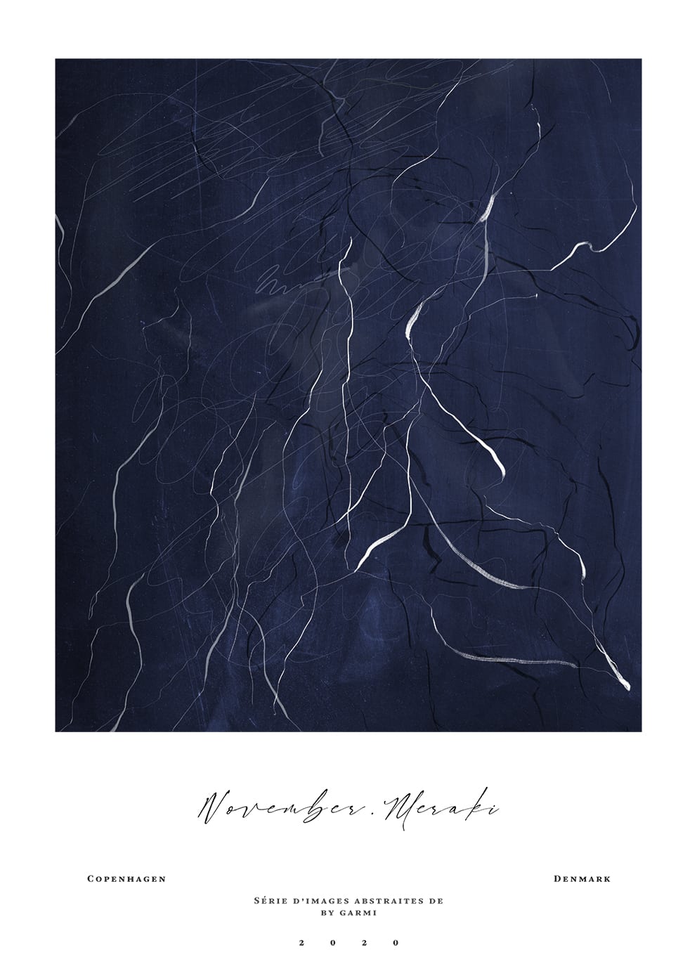 The Poster Club Meraki 02 Poster 50x70 blau abstrakt