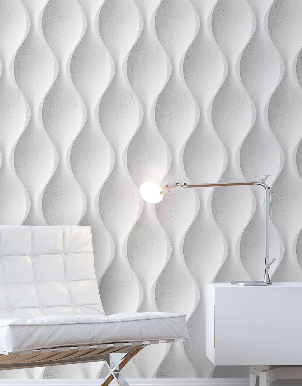 Mineheart Twist Wallpaper Tapete Weiß Steinoptik Vlies