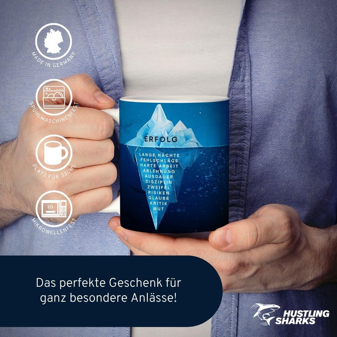 Hustling Sharks Eisberg des Erfolgs Tasse 330ml weiß