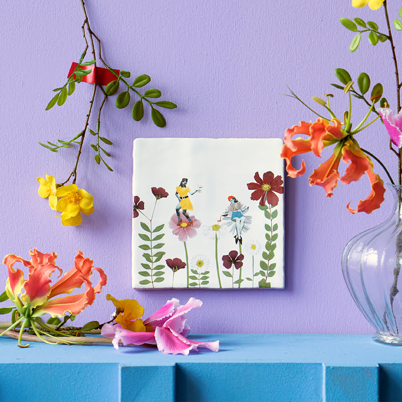 StoryTiles Delft Blue Bloemetjes Fliese 10x10 cm Blumen