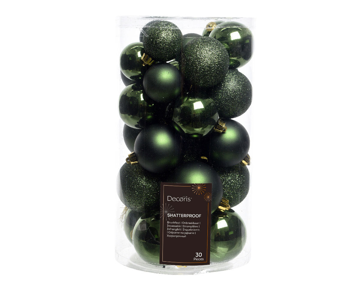 LS-LebenStil Möbel & Wohnen Weihnachtskugeln Grün 30 Stück 6cm