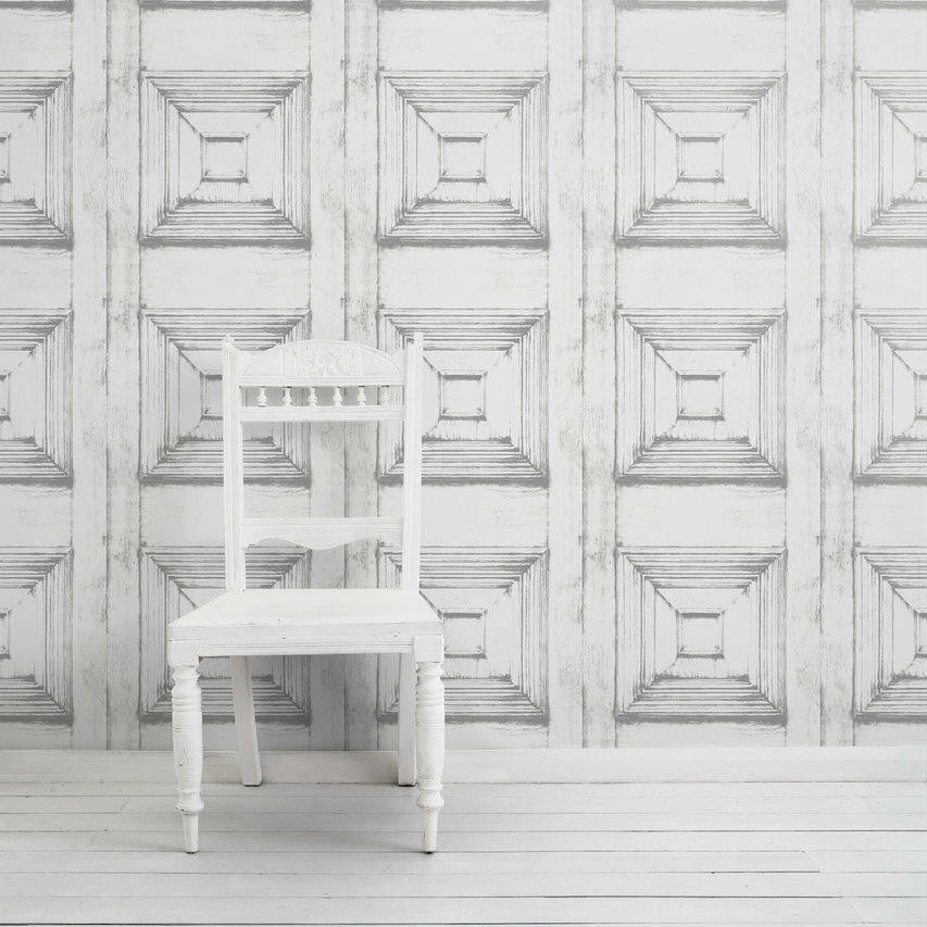 Mineheart Wallpaper Almost White Victorian Panelling Tapete weiß