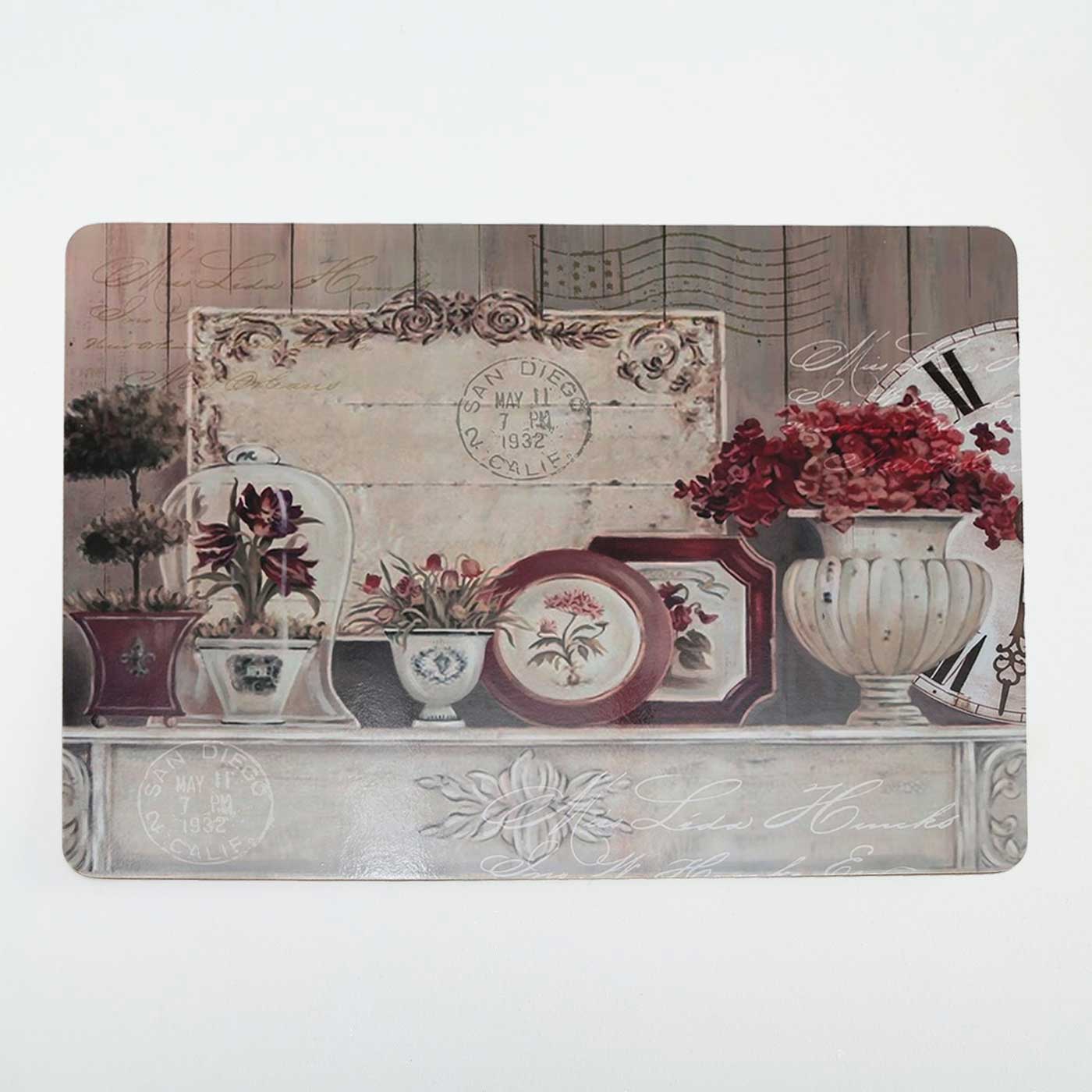 LS-LebenStil Küche & Haushalt Tischset Vintage Blumen 40x30 cm 2er