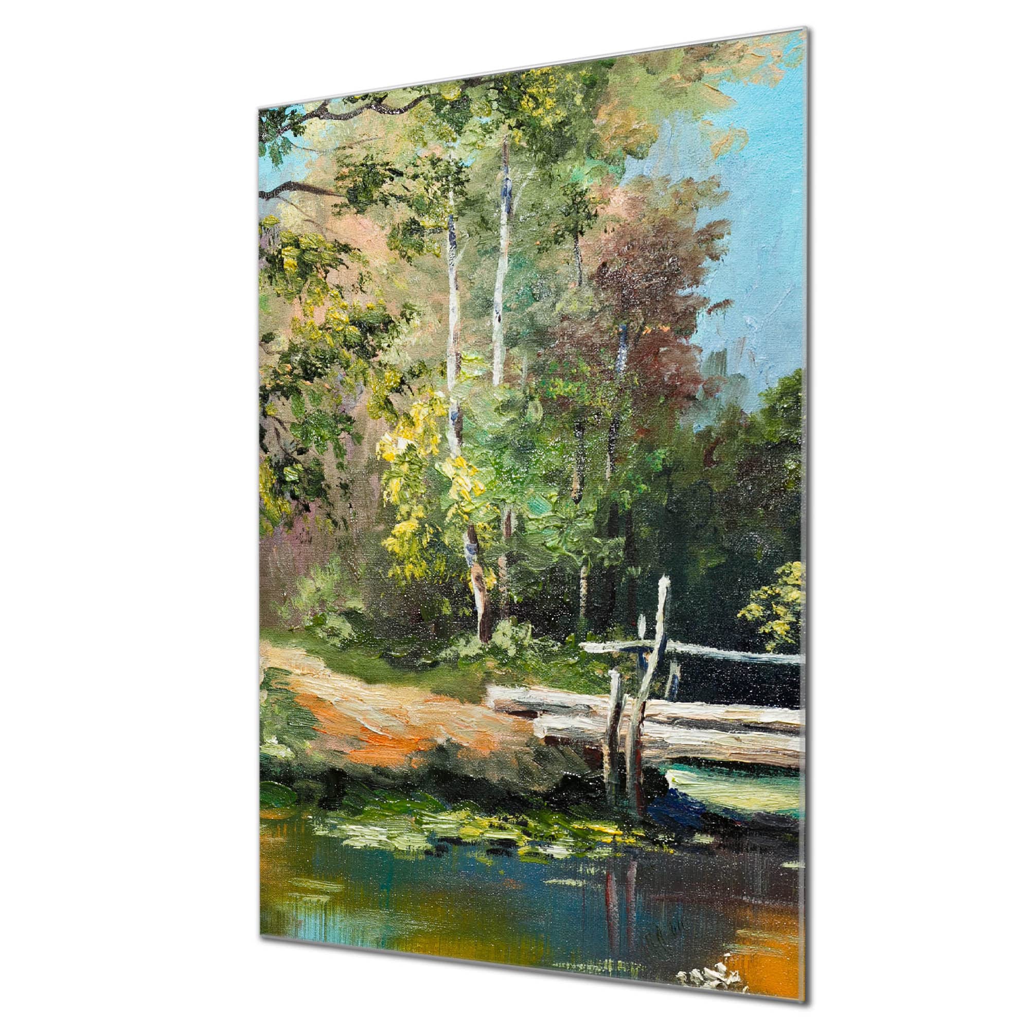 Banjado Magnettafel Glas 60x40 Bergsee Alpen beschreibbar