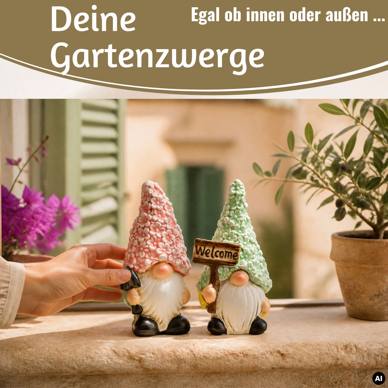 LS-LebenStil Garten & Camping Wichtel Figuren 16cm 2er Magnesia