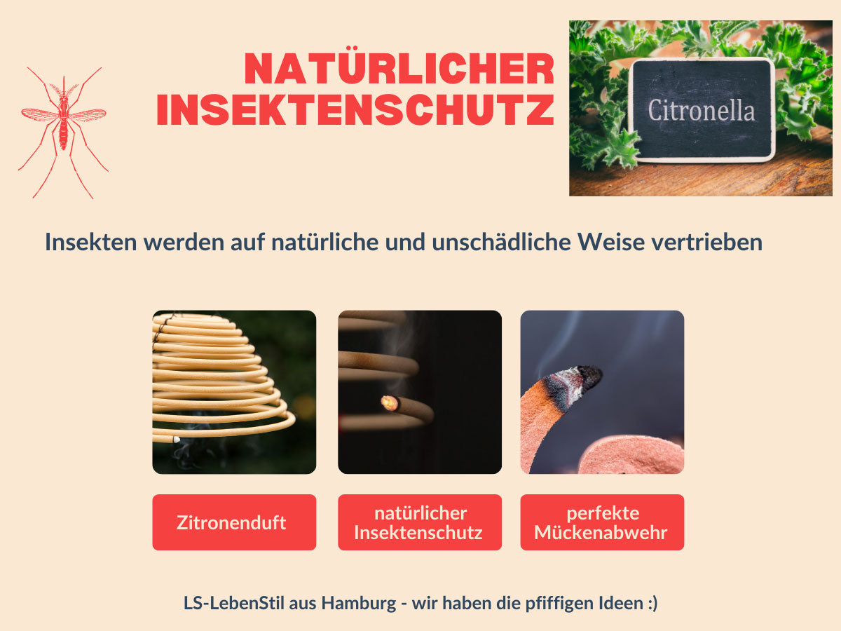 LS-LebenStil Citronella Räucherspirale hängend 6er Mückenschutz