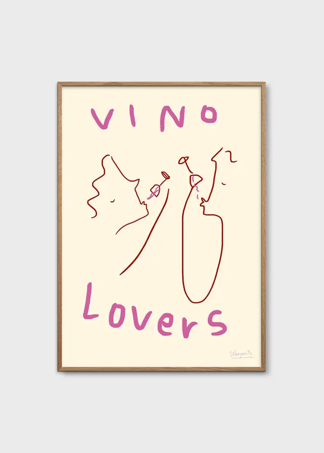 The Poster Club Art Prints Vino Lovers Poster 30x40 cm beige