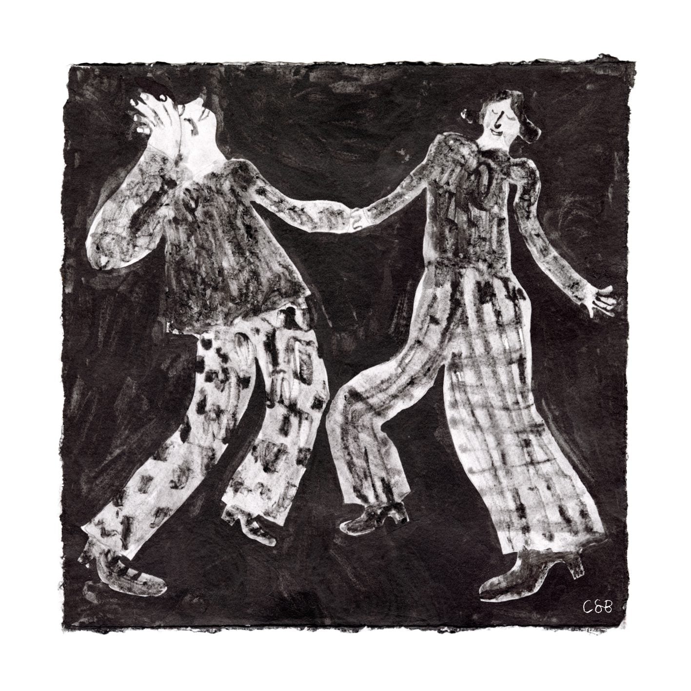 The Poster Club Art Prints Dancing People Poster 50x50 schwarz-weiß