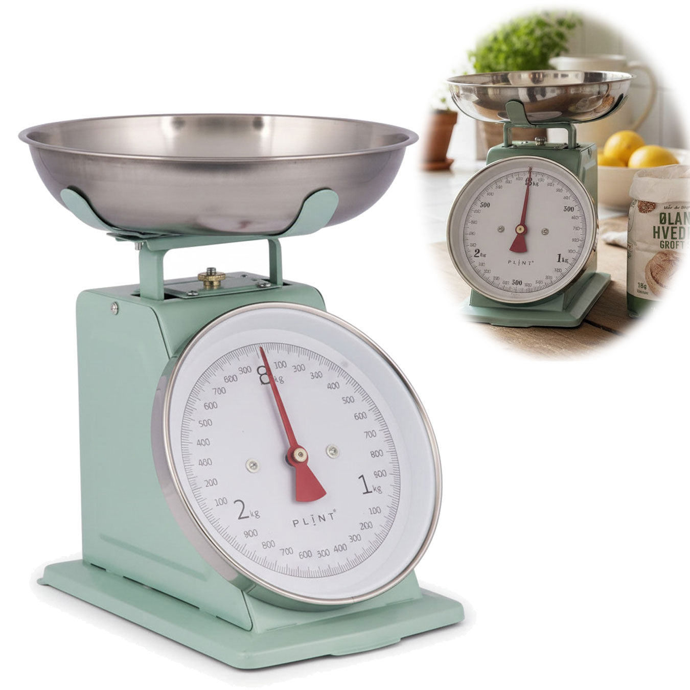 Vintage Küchenwaage Retro Leaf Analog 3kg Edelstahlschale