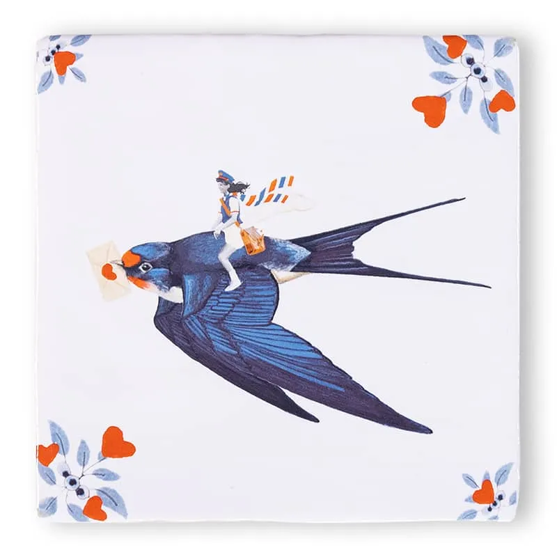 Storytiles Delft Blue Sending you a message Fliese 10x10 cm