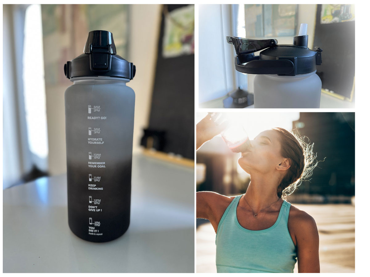 LS-LebenStil Sportflasche 2000ml grau Tritan auslaufsicher