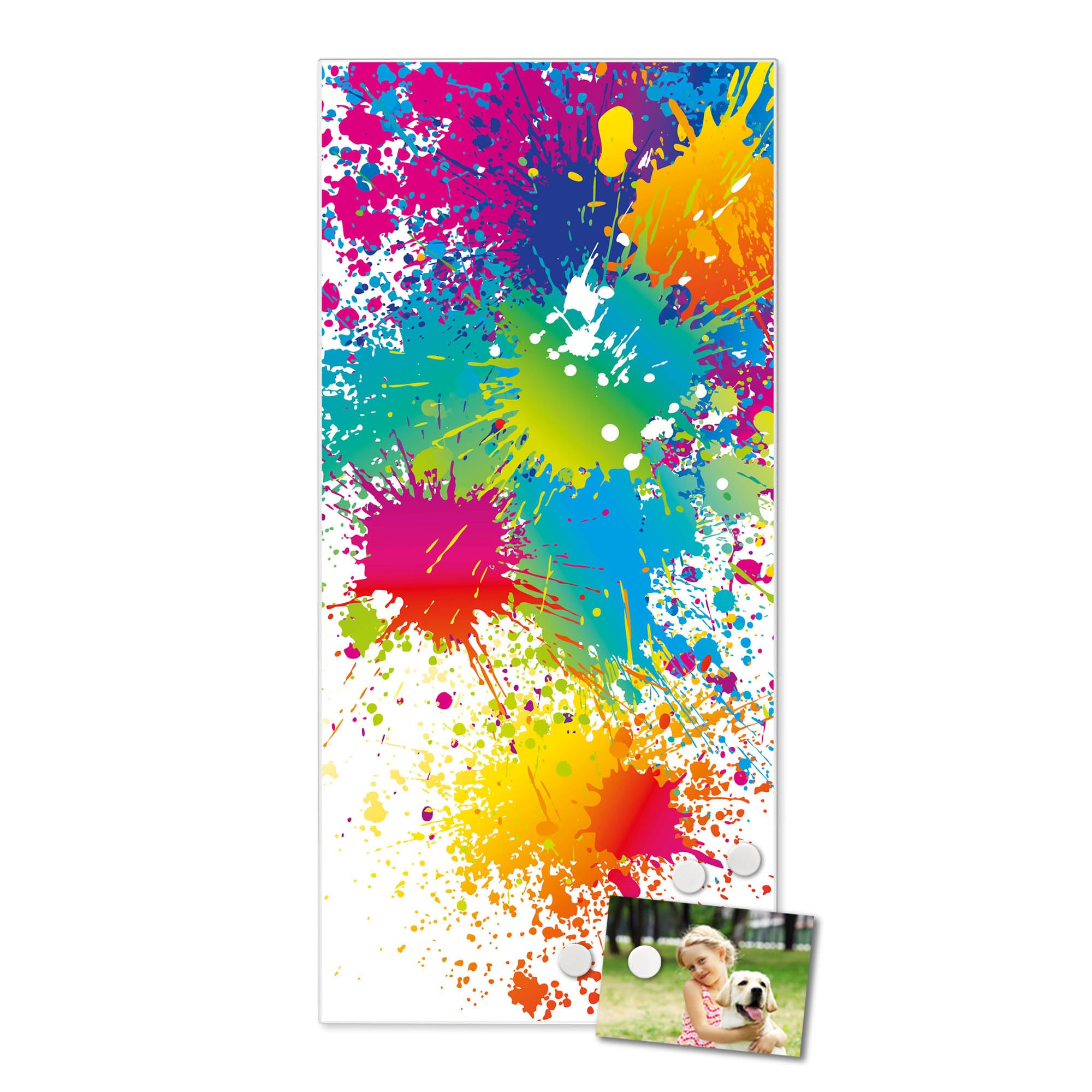 Banjado Magnettafel Farbspritzer Magnetboard 37x78 cm