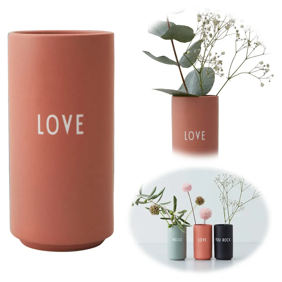 Design Letters AJ Favourite Vase Porzellan Love Rosa 11 cm