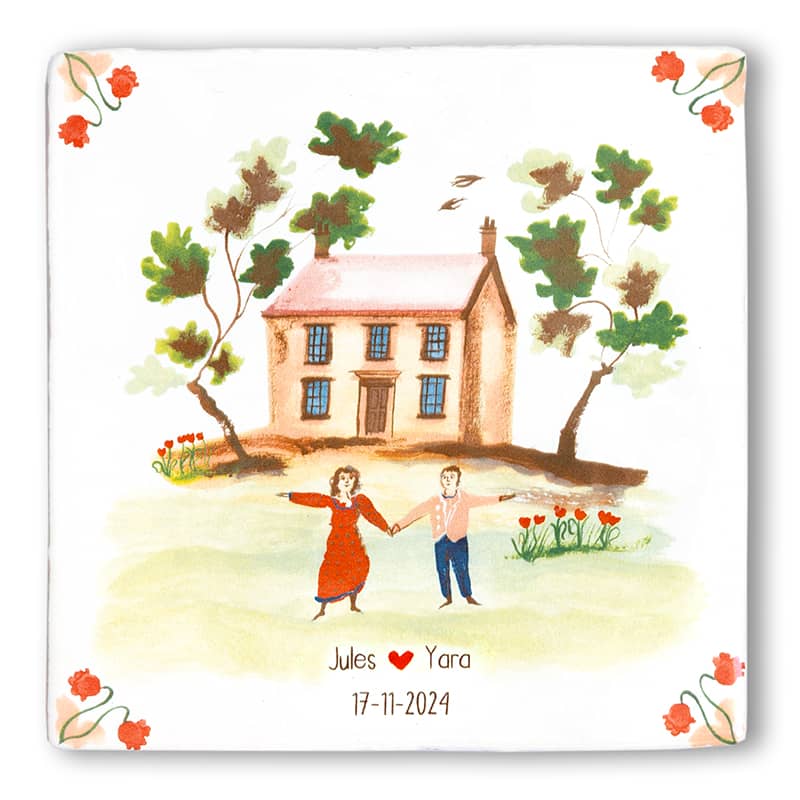 StoryTiles Delft Blue Ons sprookje Fliese 10x10 cm Spruch