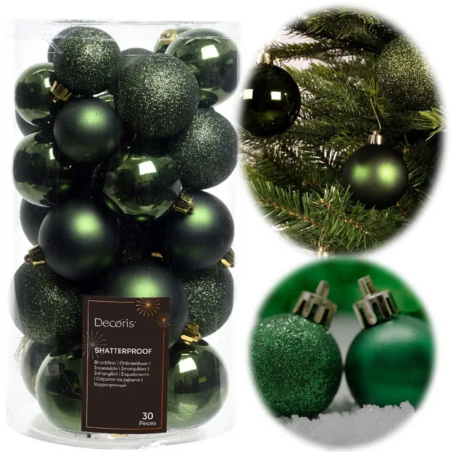 LS-LebenStil Möbel & Wohnen Weihnachtskugeln Grün 30 Stück 6cm