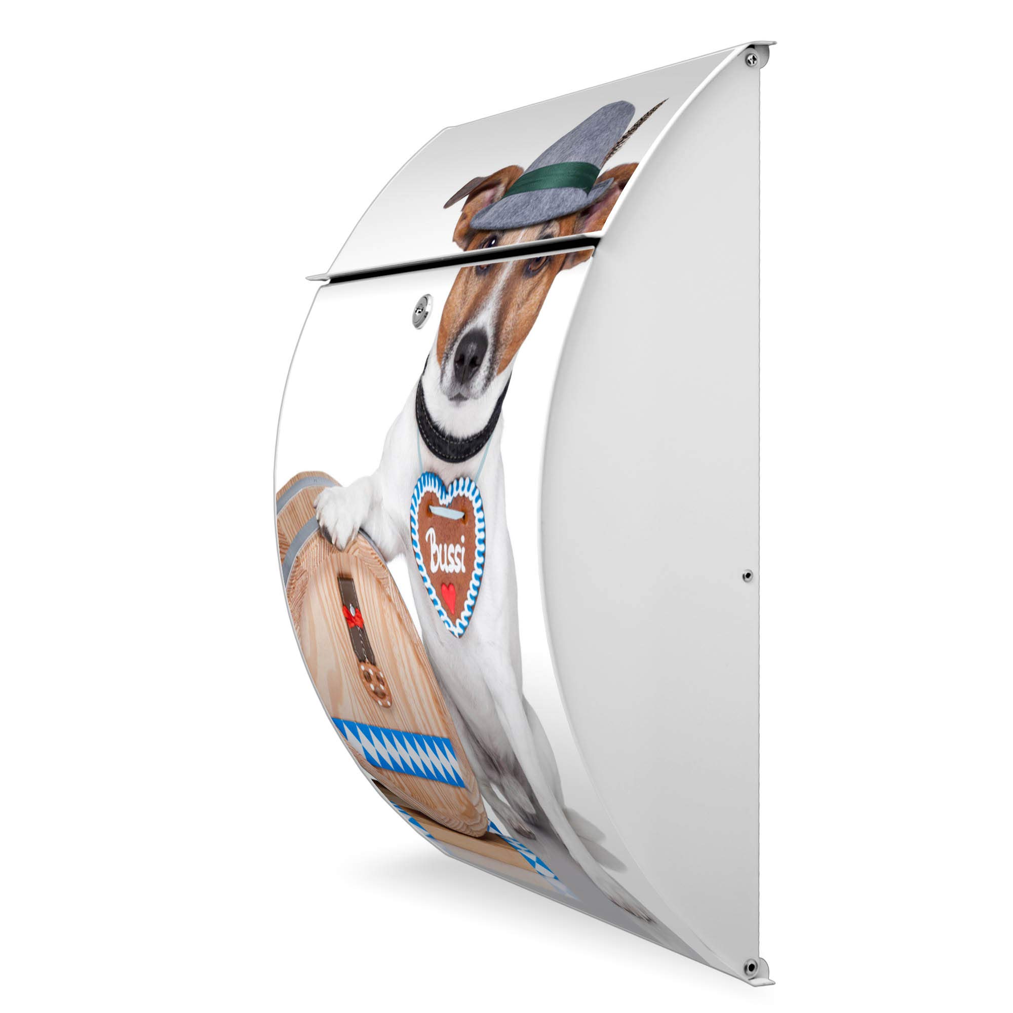 Banjado Briefkasten Riviera 46x33,5x13cm Bayer Jack Russell Weiß