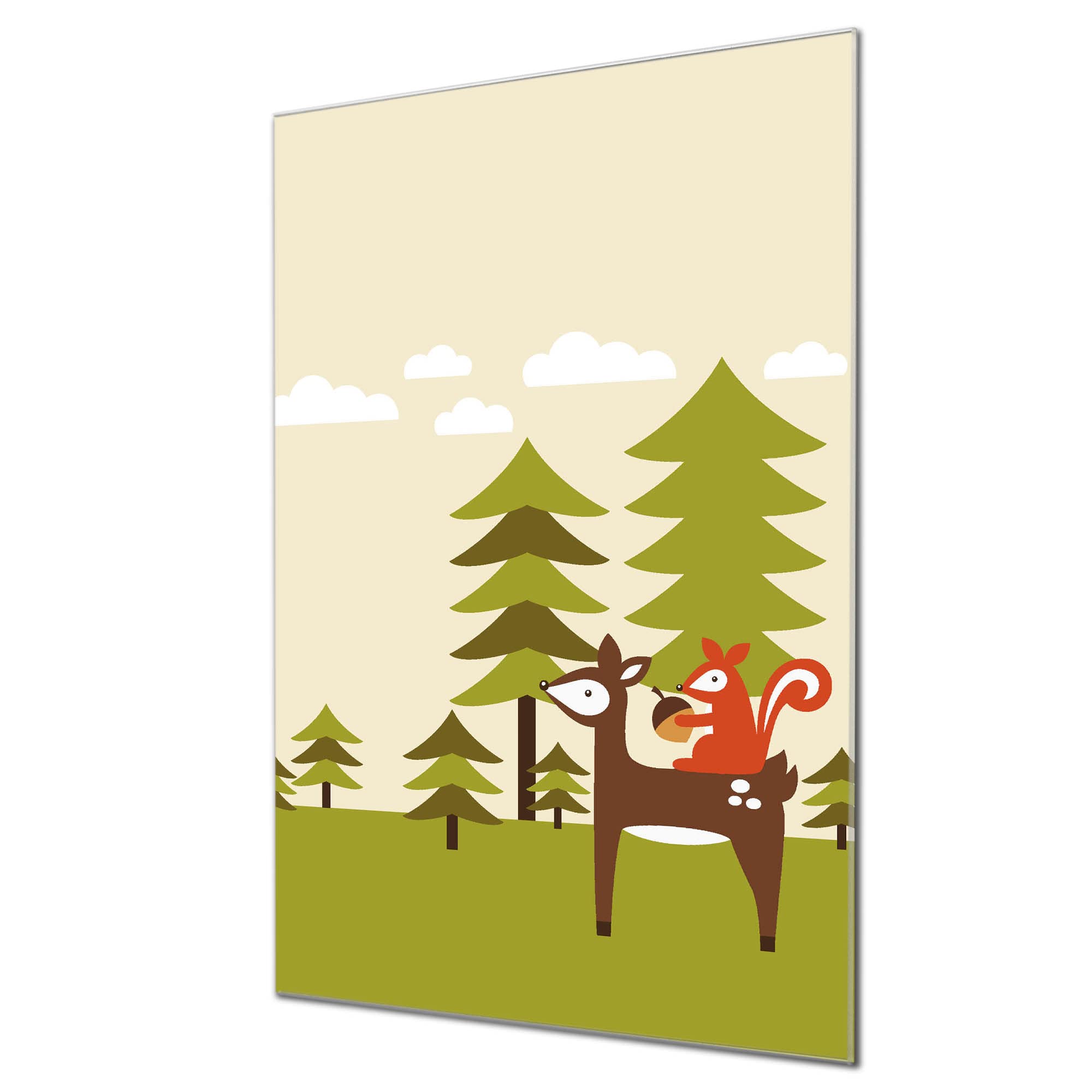 Banjado Magnettafel Fuchs Relax Magnetwand 60x40 cm Glas
