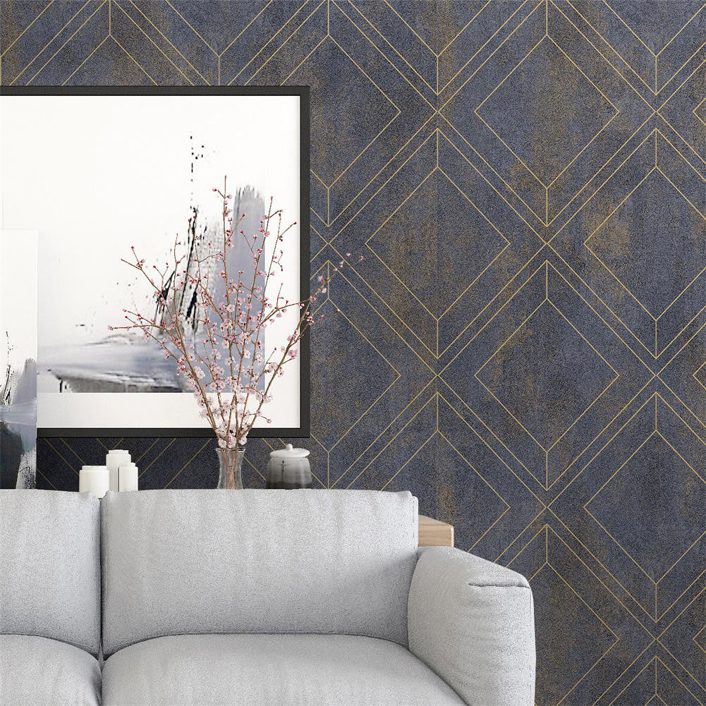 Mineheart Wallpaper Geometric Trellis Tapete Grau-Blau Vlies