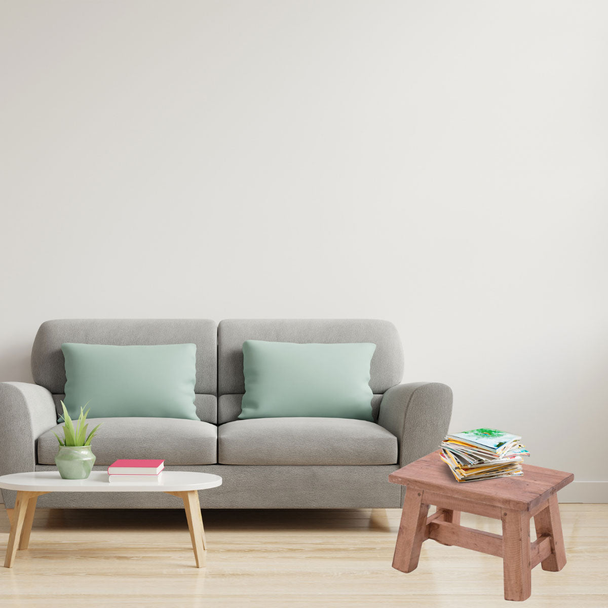 LS-LebenStil Fußhocker Tritthocker Braun Natur 30cm Wurzelholz