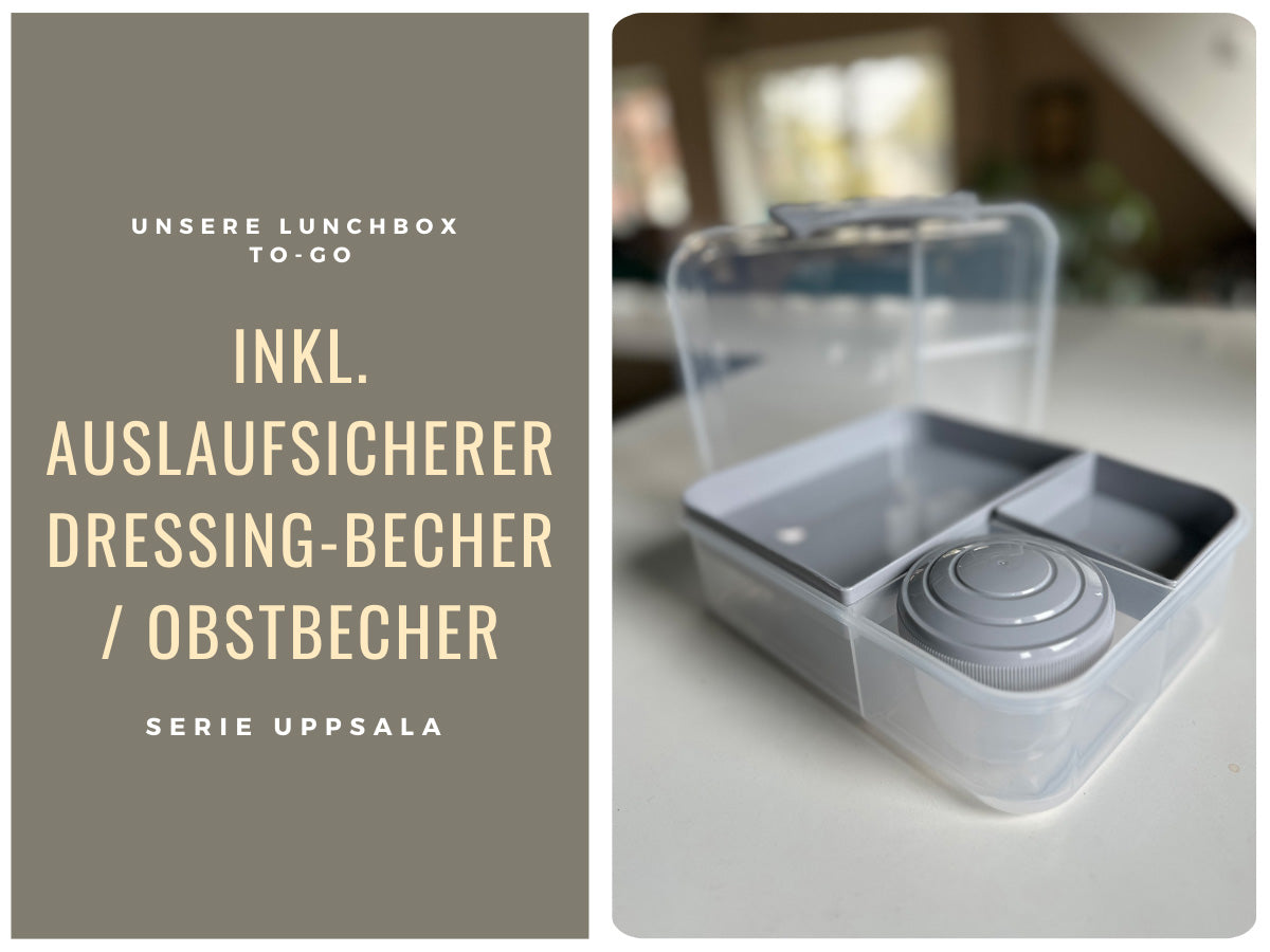 LS-LebenStil Uppsala Bento Box Kunststoff grau 3 Fächer 2 Ebenen