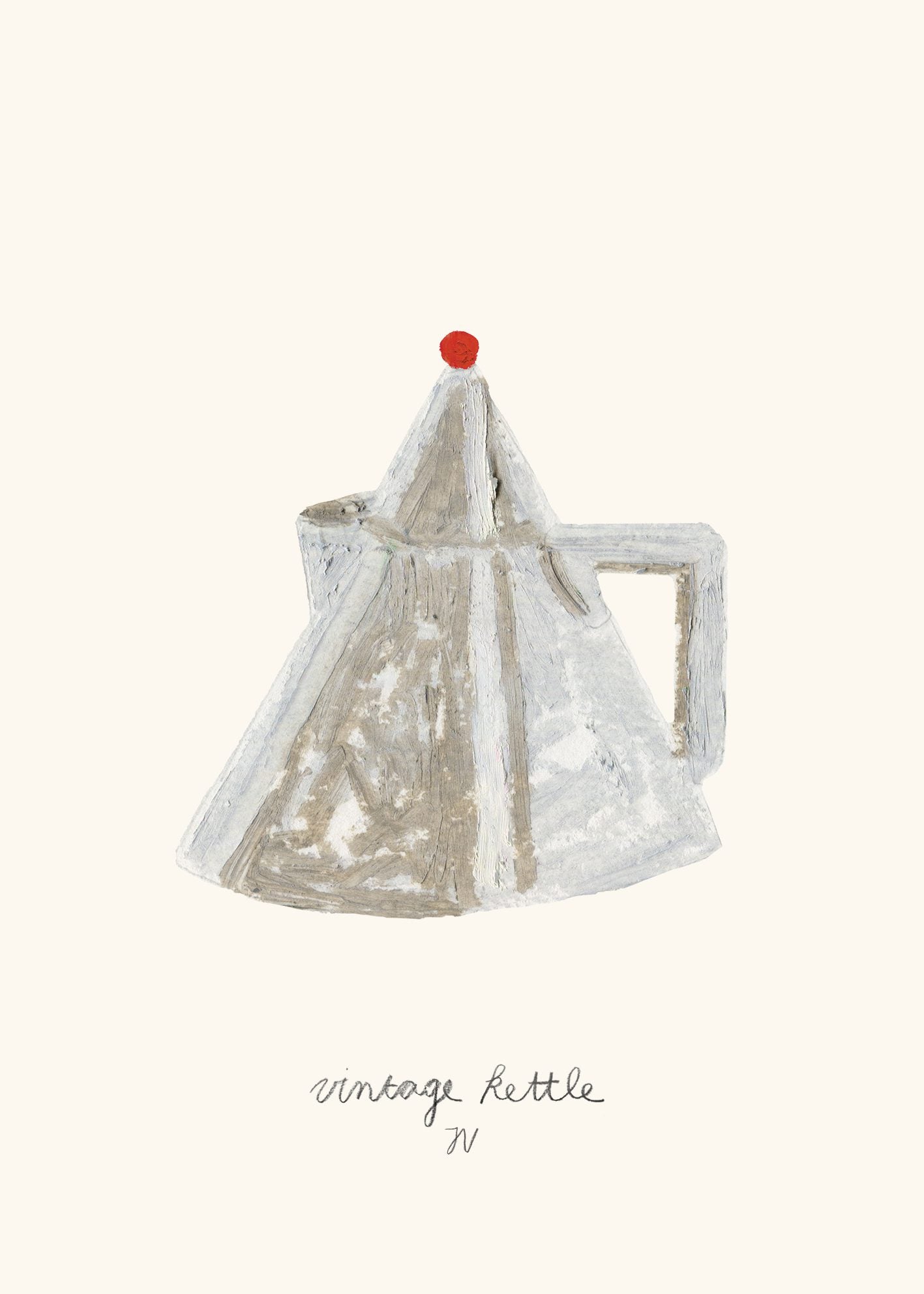 The Poster Club Vintage Kettle Kunstdruck 30x40 cm grau rot