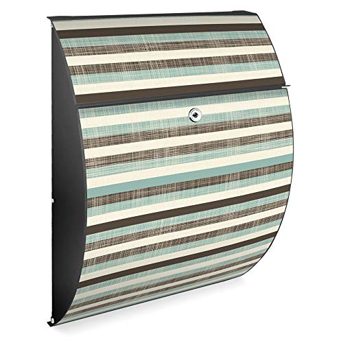 Banjado Riviera Textile Streifen Briefkasten Anthrazit
