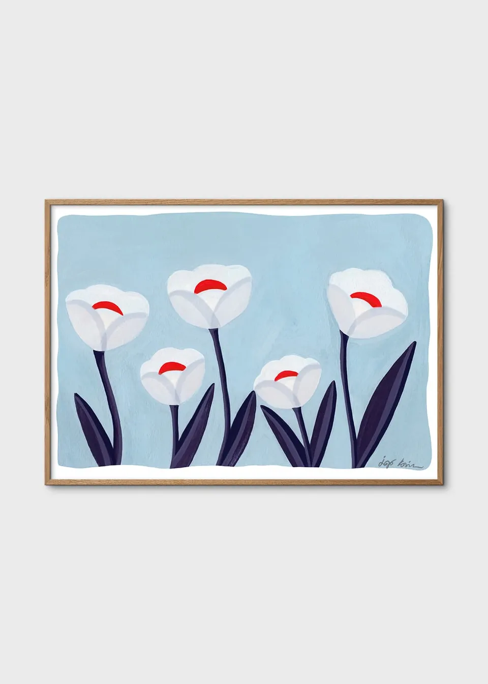 The Poster Club Art Prints Flowers 01 Poster A4 Blumen blau