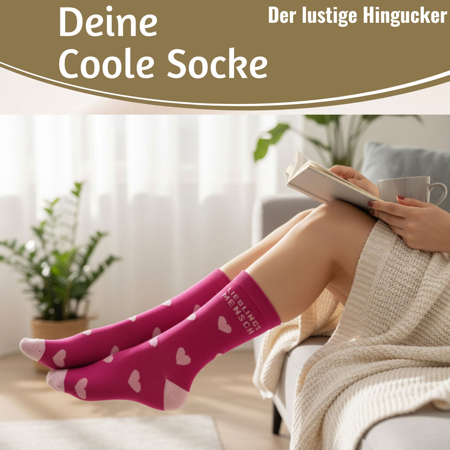 LS-LebenStil Lieblingsmensch Socke Pink 36-40 Damen