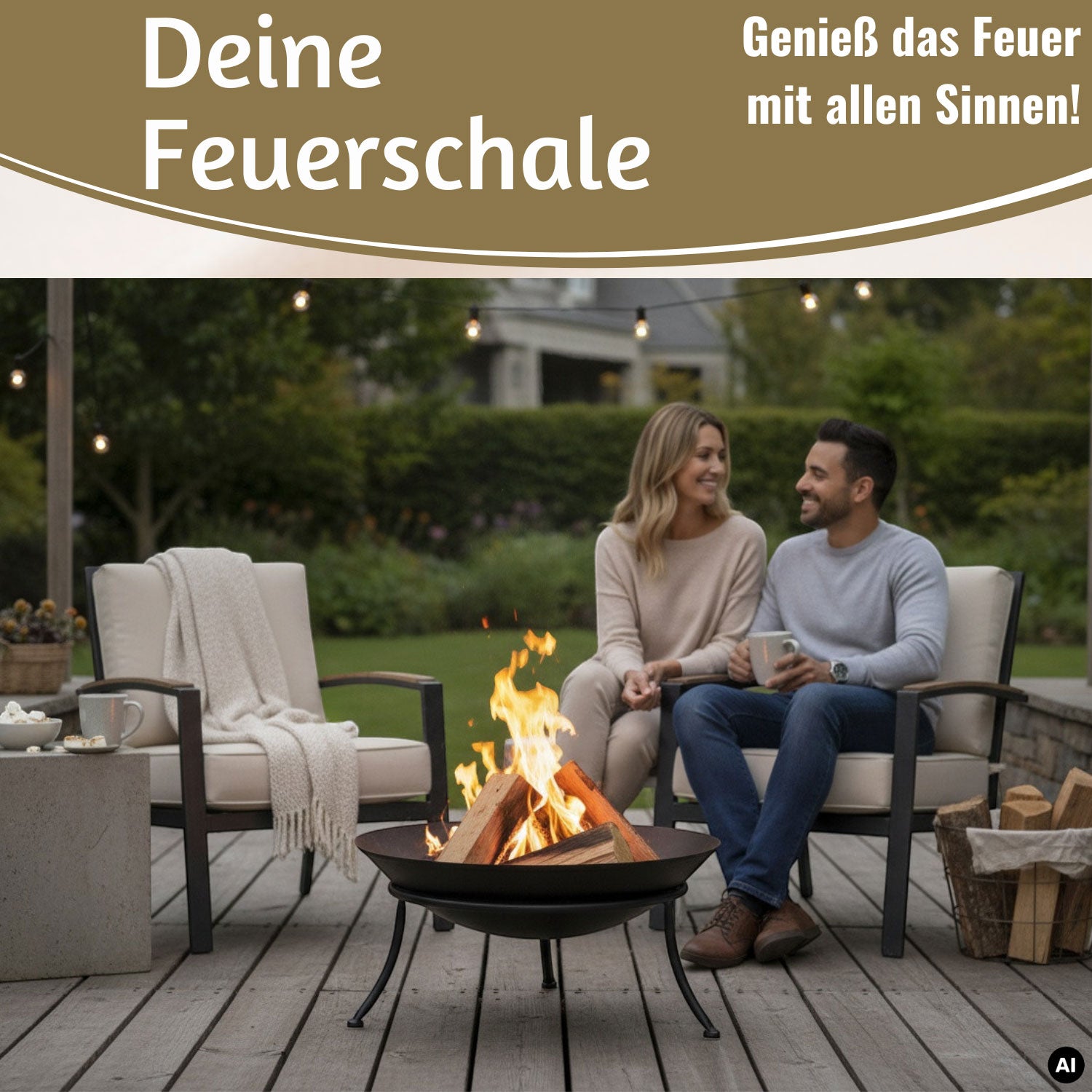 LS-LebenStil Garten & Camping Feuerschale Eisen Schwarz 47cm