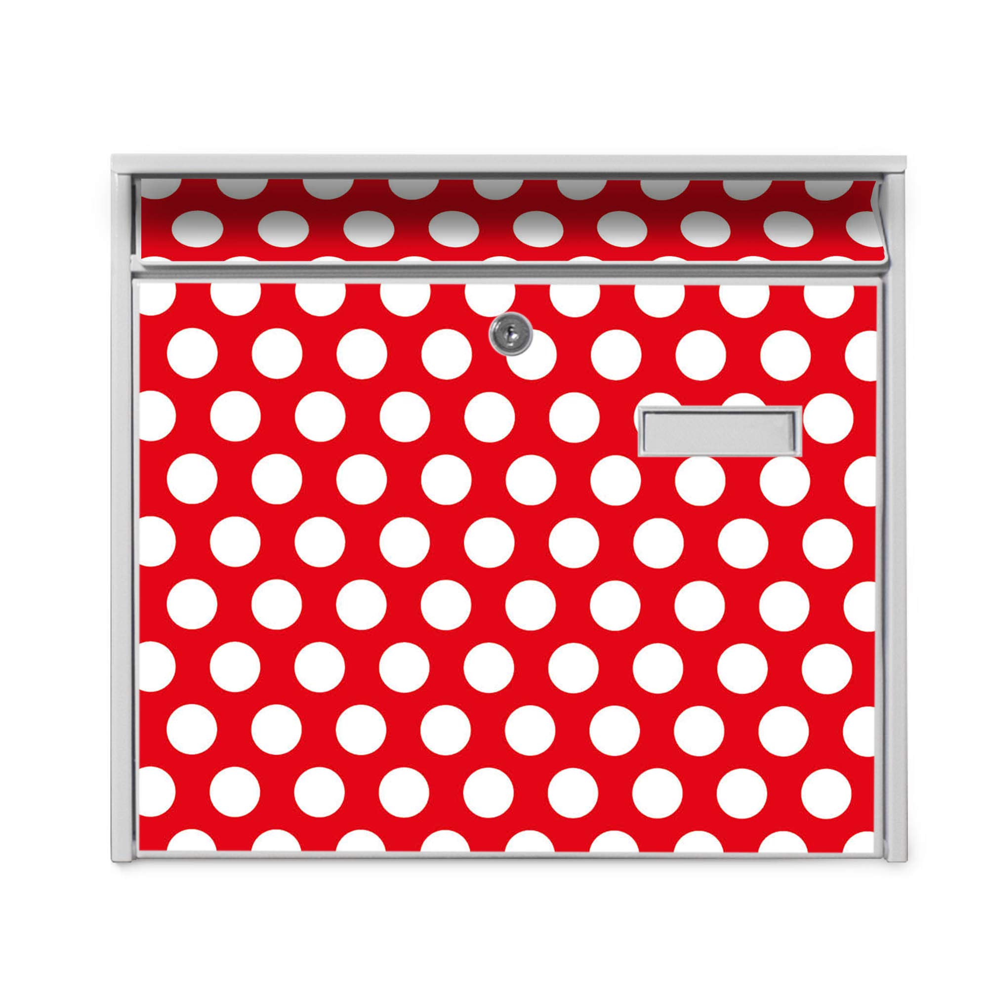 Banjado Briefkasten 32x36cm Weiß Motiv Punkte A4 Einwurf